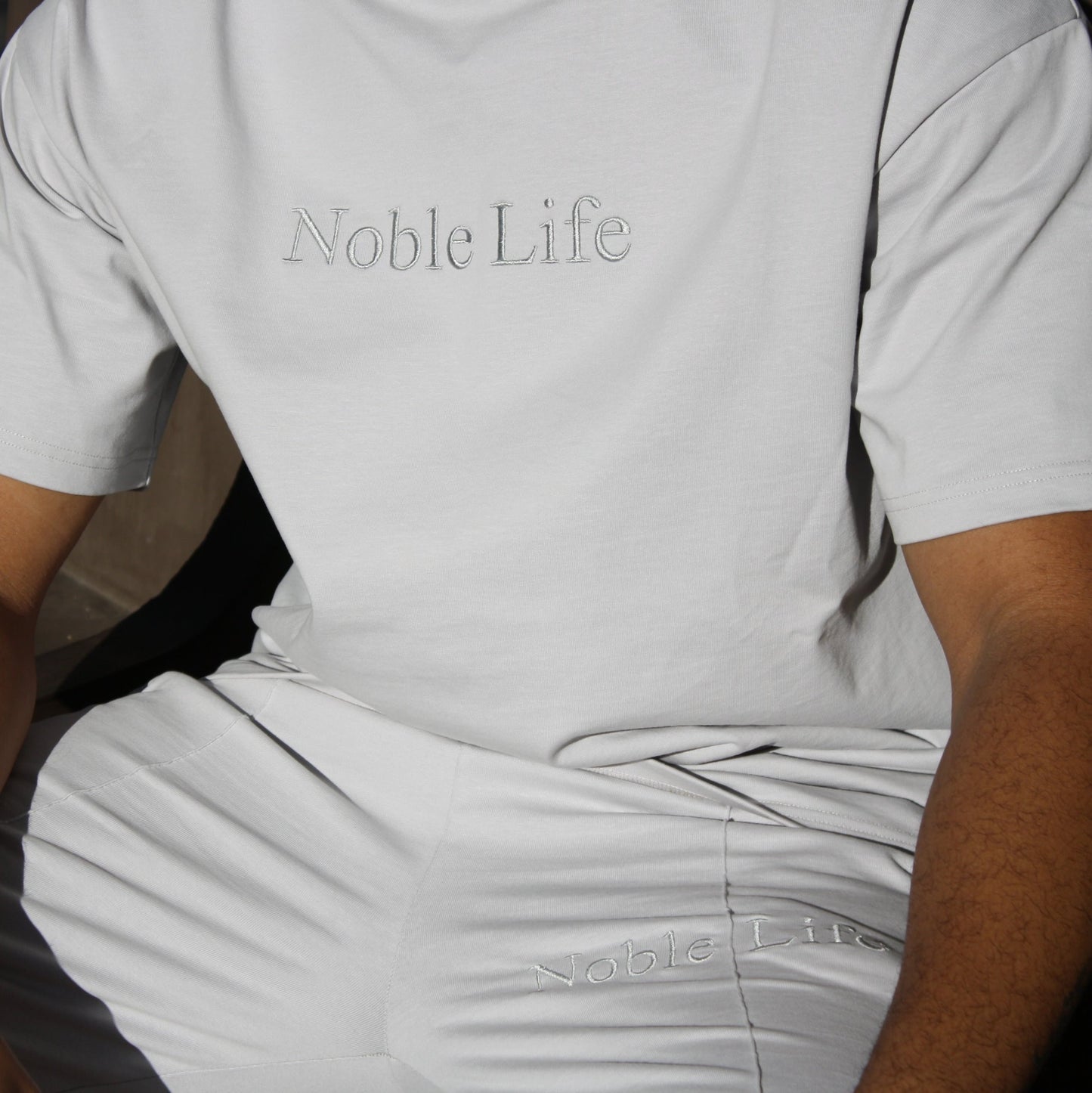 Cool Grey Embroidered T-Shirt