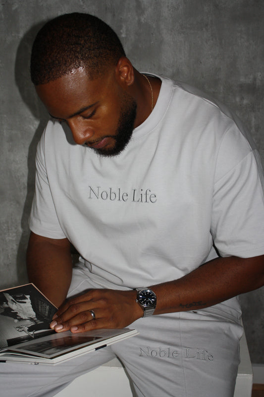 Cool Grey Embroidered T-Shirt