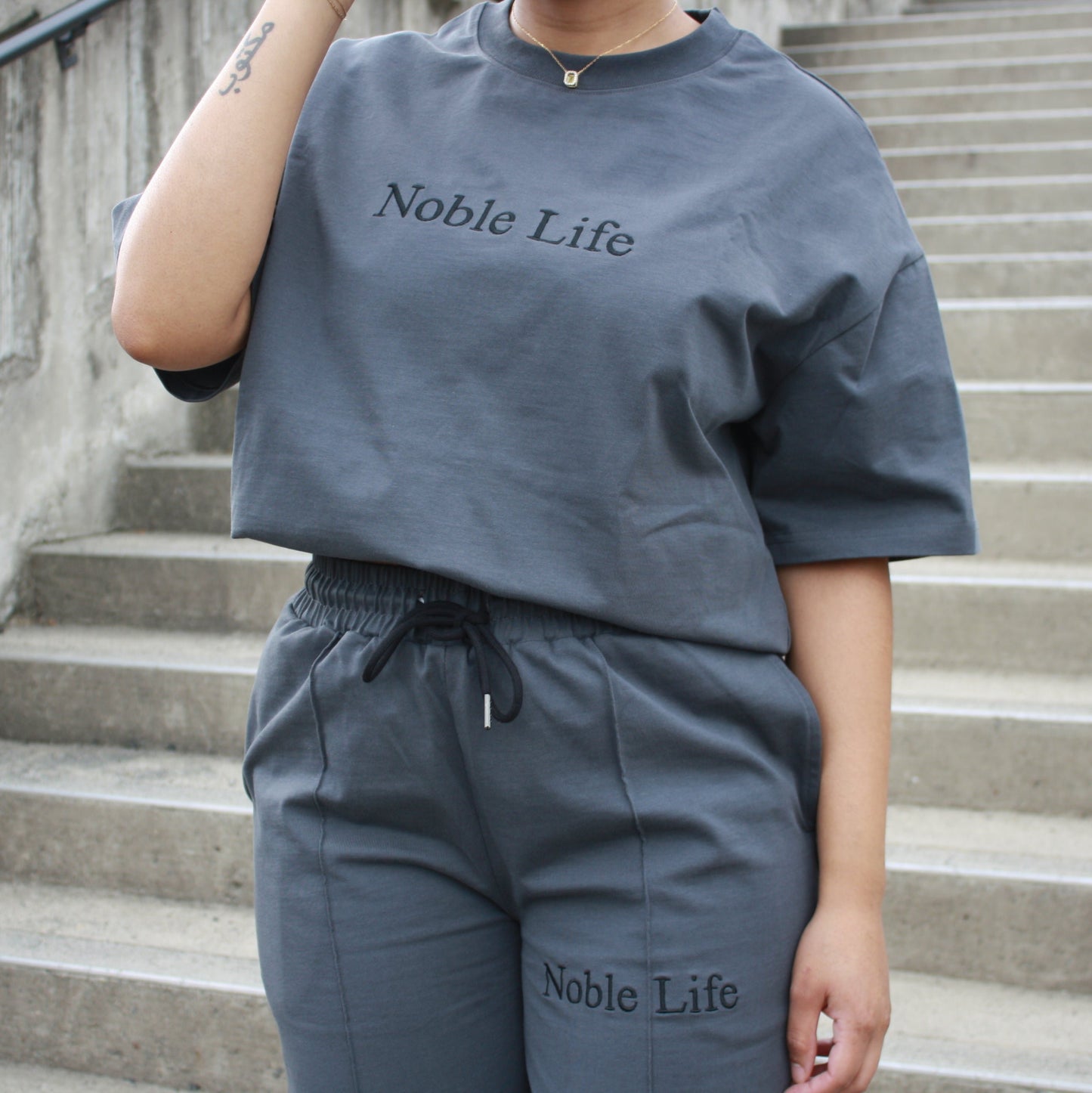 Charcoal Embroidered Pant